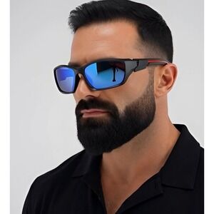 Sport Polarized Sunglasses Blue Mirror Lens Cycling Running Glasses Mens Outdoor